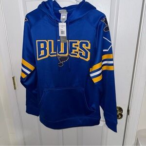 NHL Blues Royal Blue Hoodie with Yellow Lettering